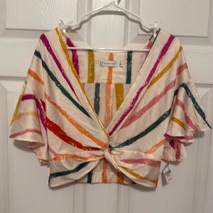 Multicolored cropped blouse